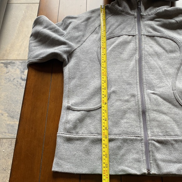 Vintage Cozy LULULEMON Grey Patterned Fleece Inside ‘Scuba’ Hoodie Size Medium - Picture 5 of 10